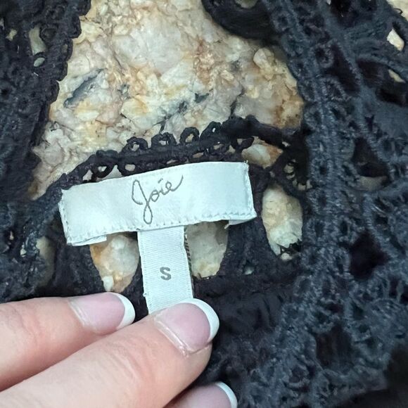 Joie Black Dress with crochet detail at neck line - Picture 4 of 6